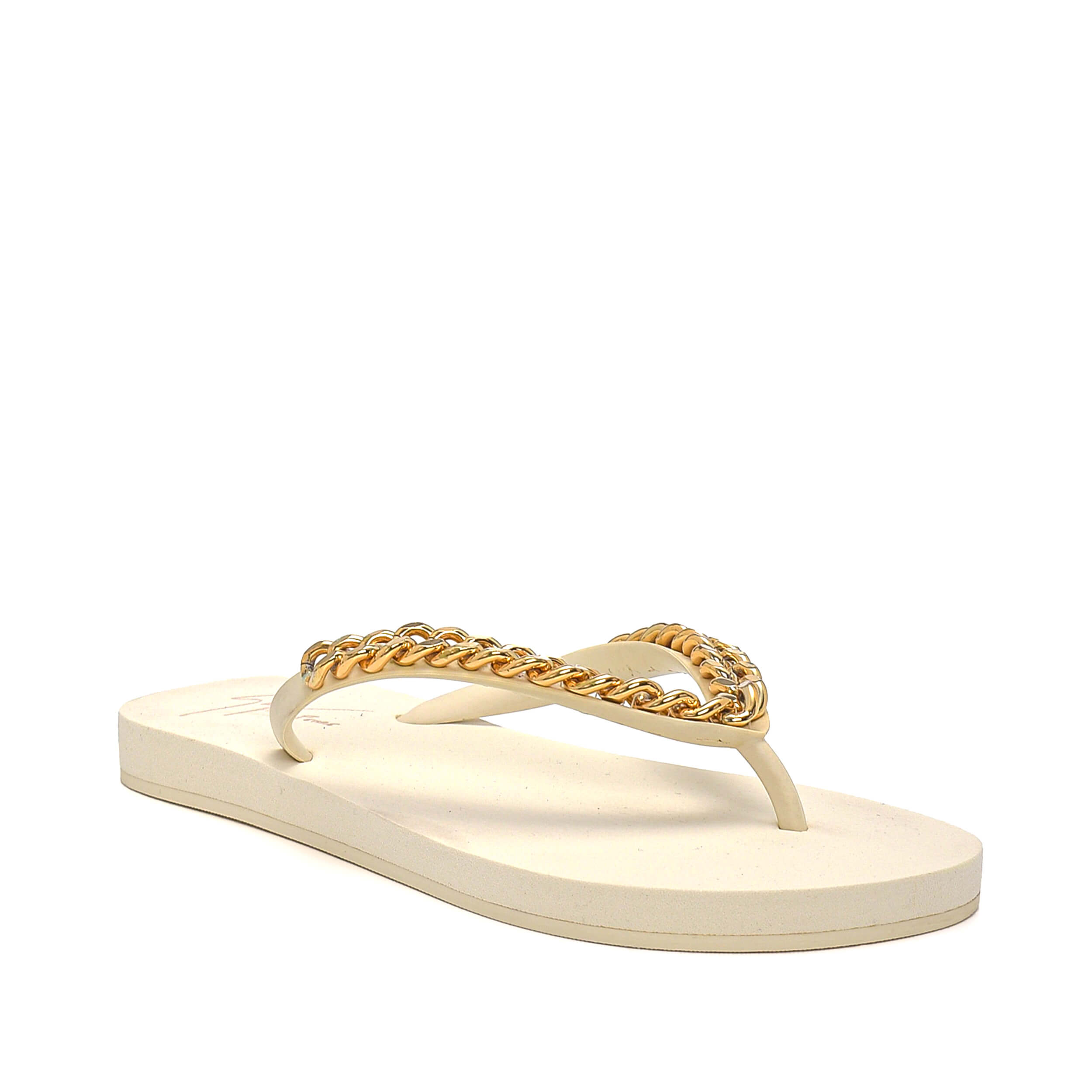 Gıuseppe Zanotti - White Chain Detail Slipper